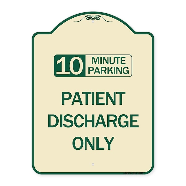 Signmission 10 Minutes Parking Patient Discharge Heavy-Gauge Aluminum Sign, 24" x 18", TG-1824-24640 A-DES-TG-1824-24640 - main